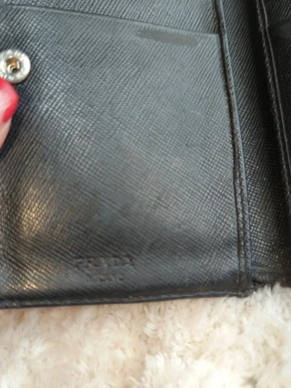 Prada authentic mens or womens nylon and leather wallet